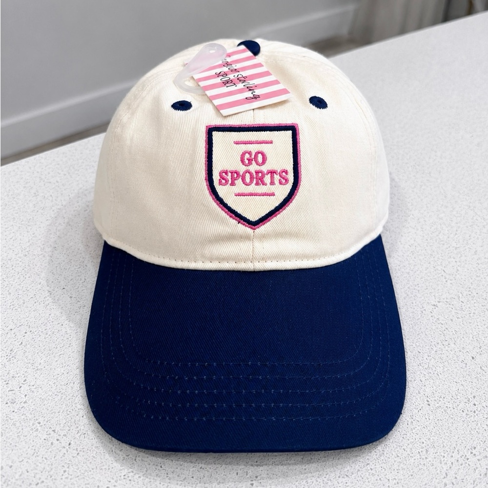 New Target Cream and Navy 'Go Sports' Embroidered Baseball Cap
